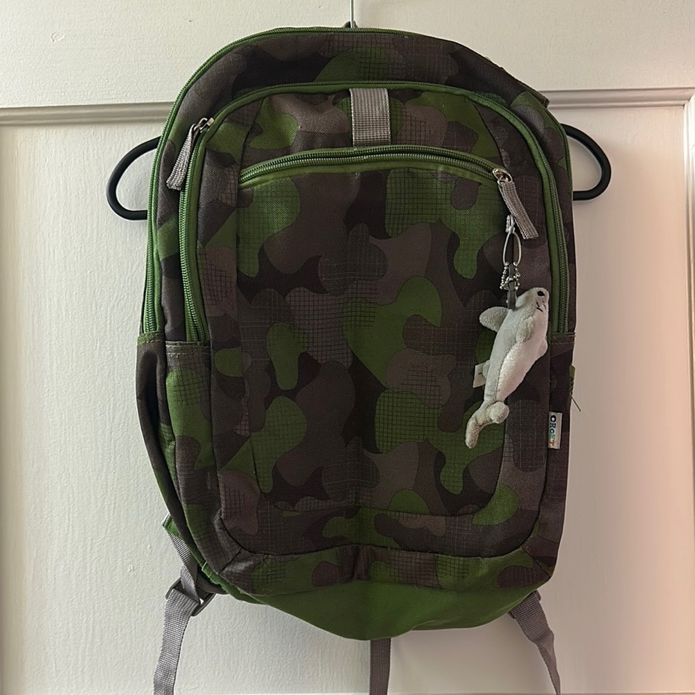 Green and Brown Tactical Backpack with Multiple Compartments